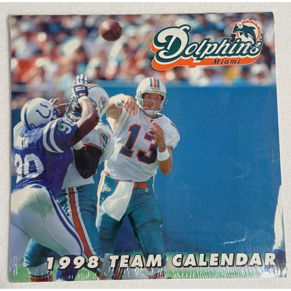 Vintage 1998 Miami Dolphins Team Calendar – SEALED (NEW OLD STOCK)